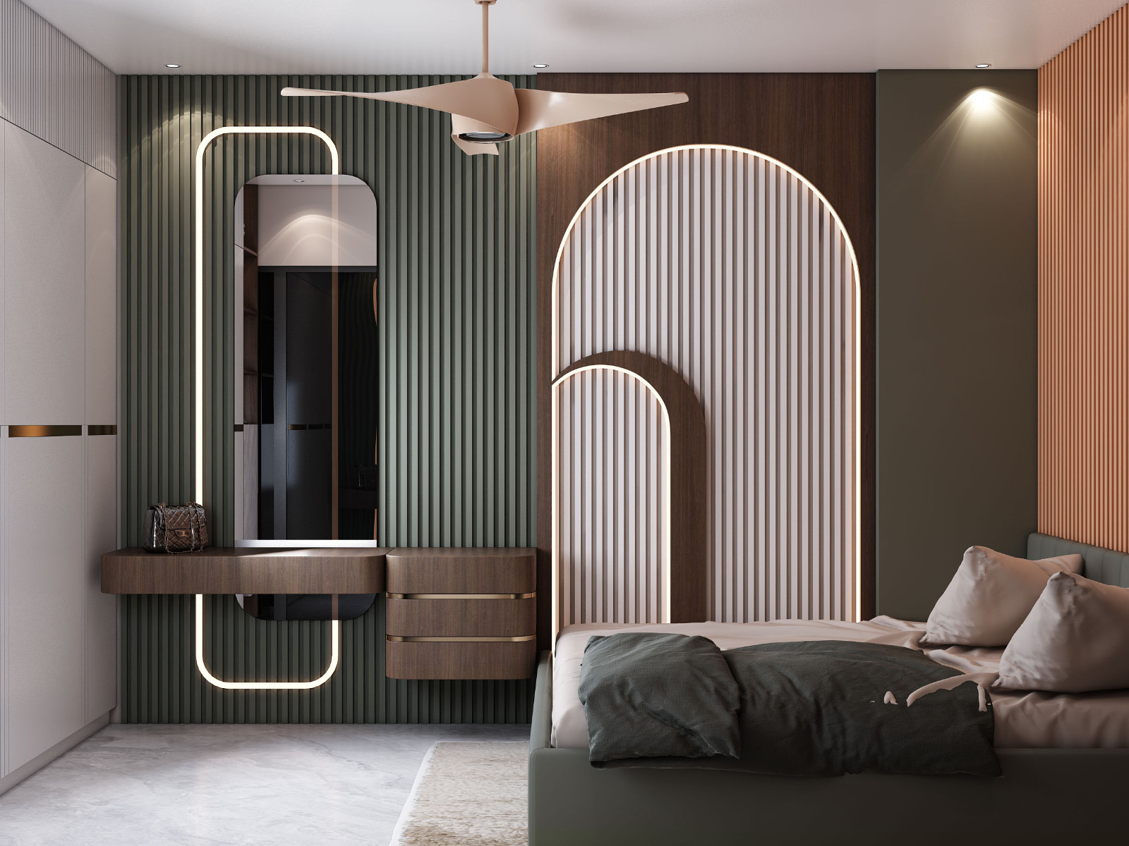 Arched Fluted Bedroom