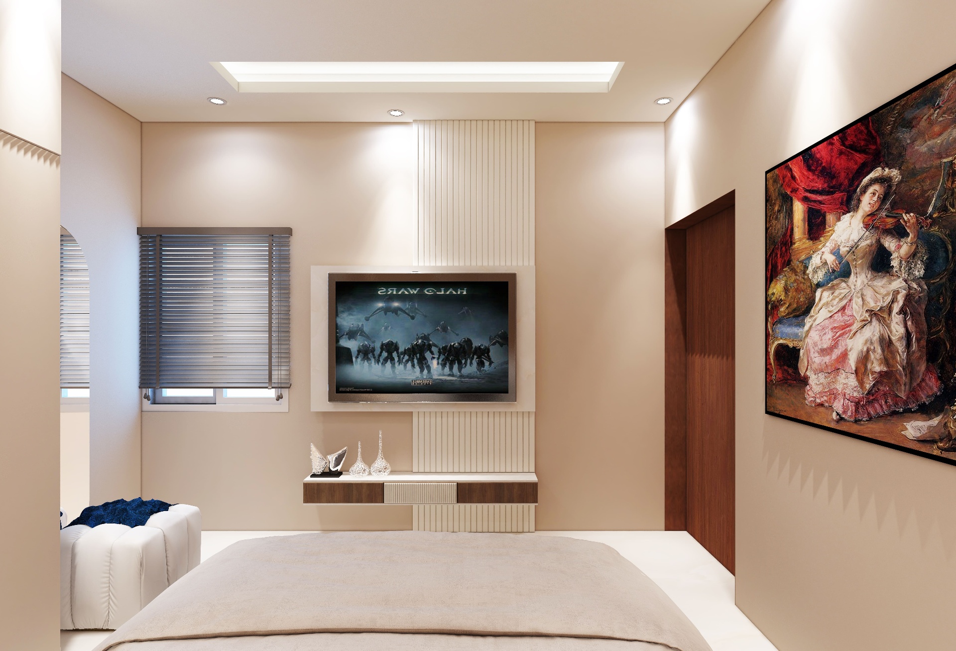 Fluted TV Niche