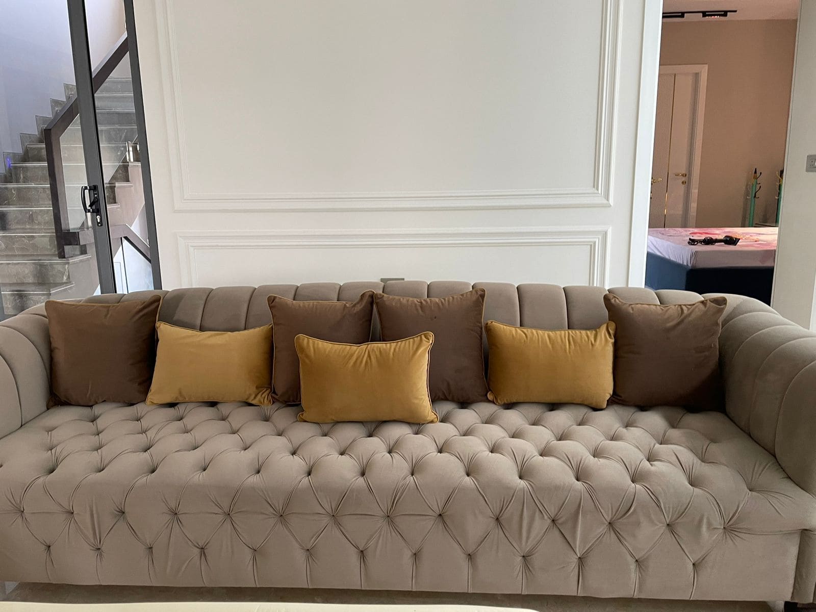 Mustard Pillow Chesterfield