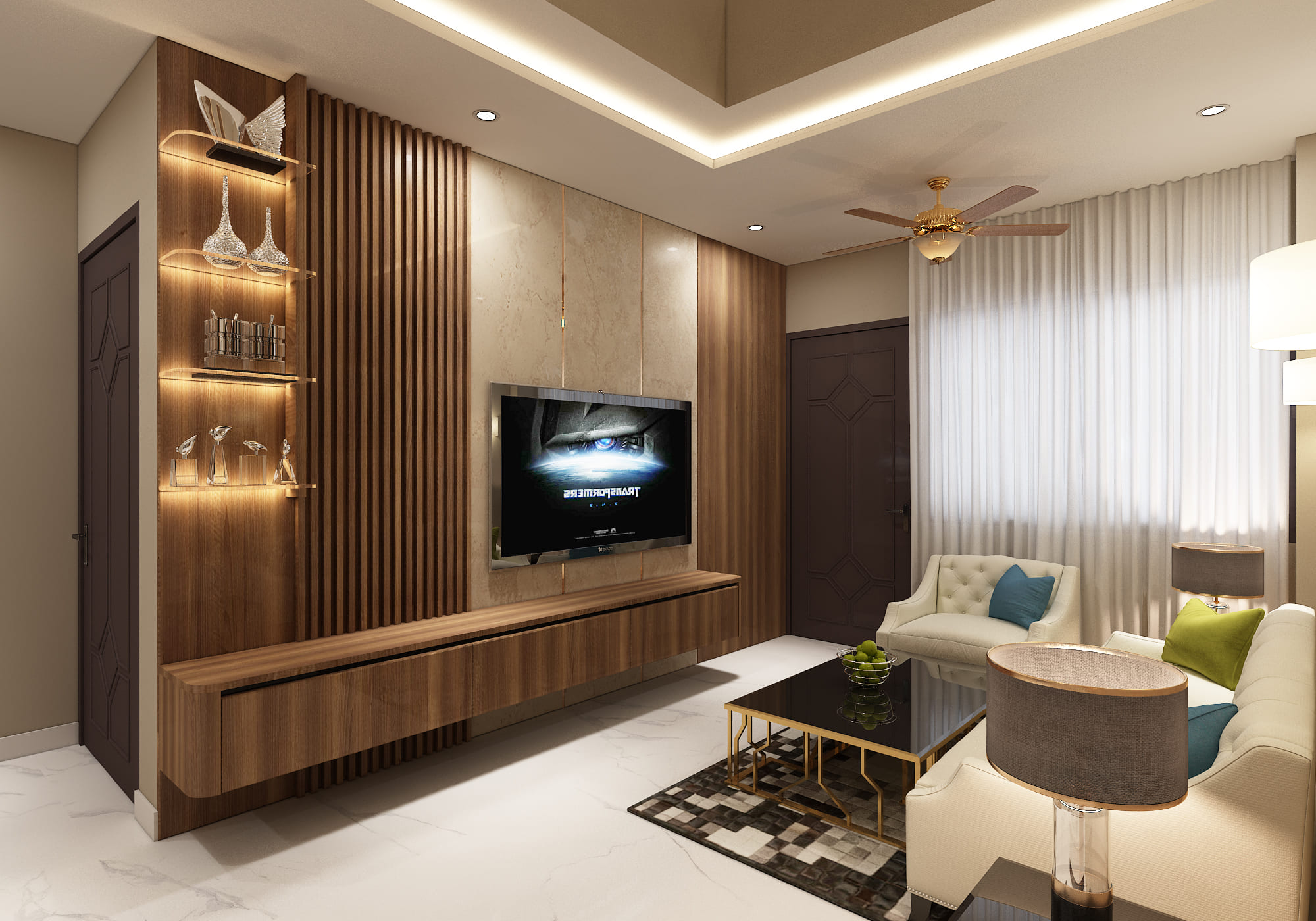 Slatted Walnut Lounge